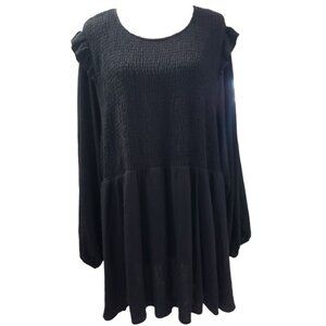 Torrid Womens Scoop Neck Long Sleeve Black Dress 6